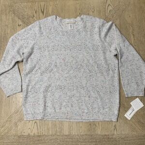 NWT Alfred Dunner‎ Woman 1X Multicolor Speckle Sparkle Sweater New